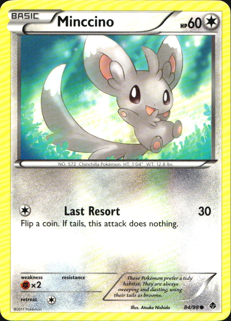Minccino 84/98 Common Emerging Powers Pokemon Near Mint