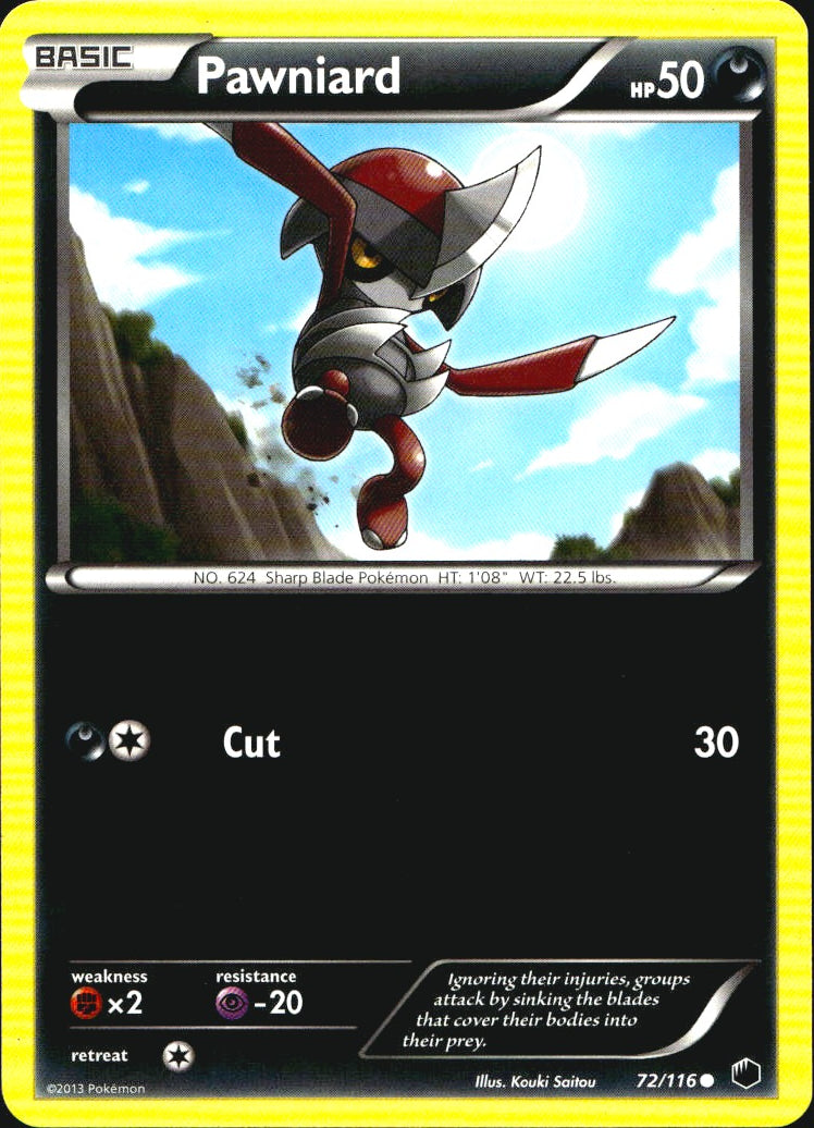 Pawniard 72/116 Common Plasma Freeze Pokemon Near Mint