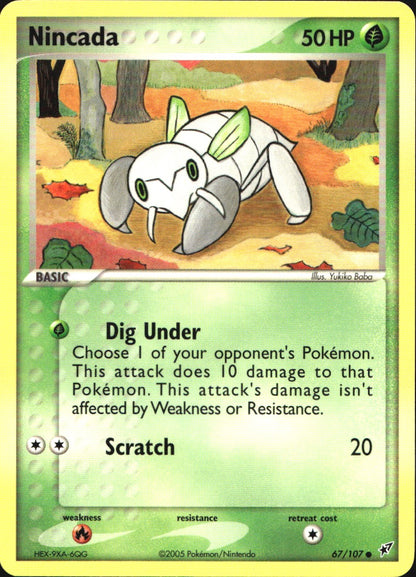 Nincada 67/107 Common Deoxys Pokemon Near Mint