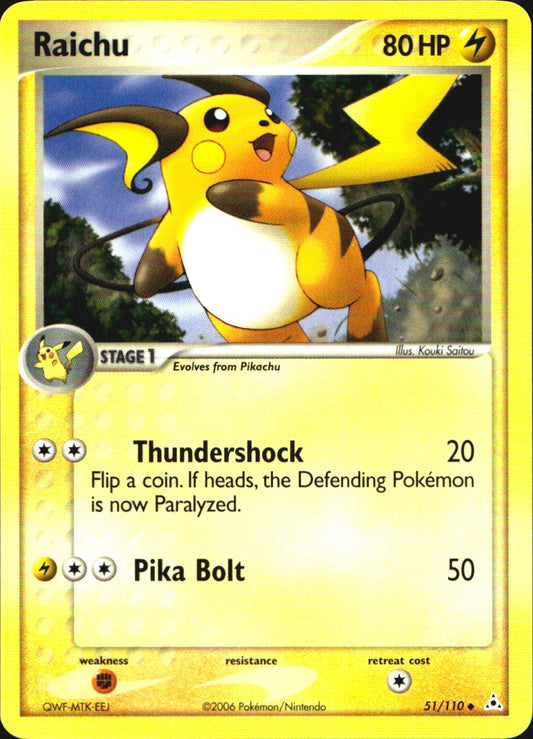 Raichu 51/110 Uncommon Holon Phantoms Pokemon Near Mint