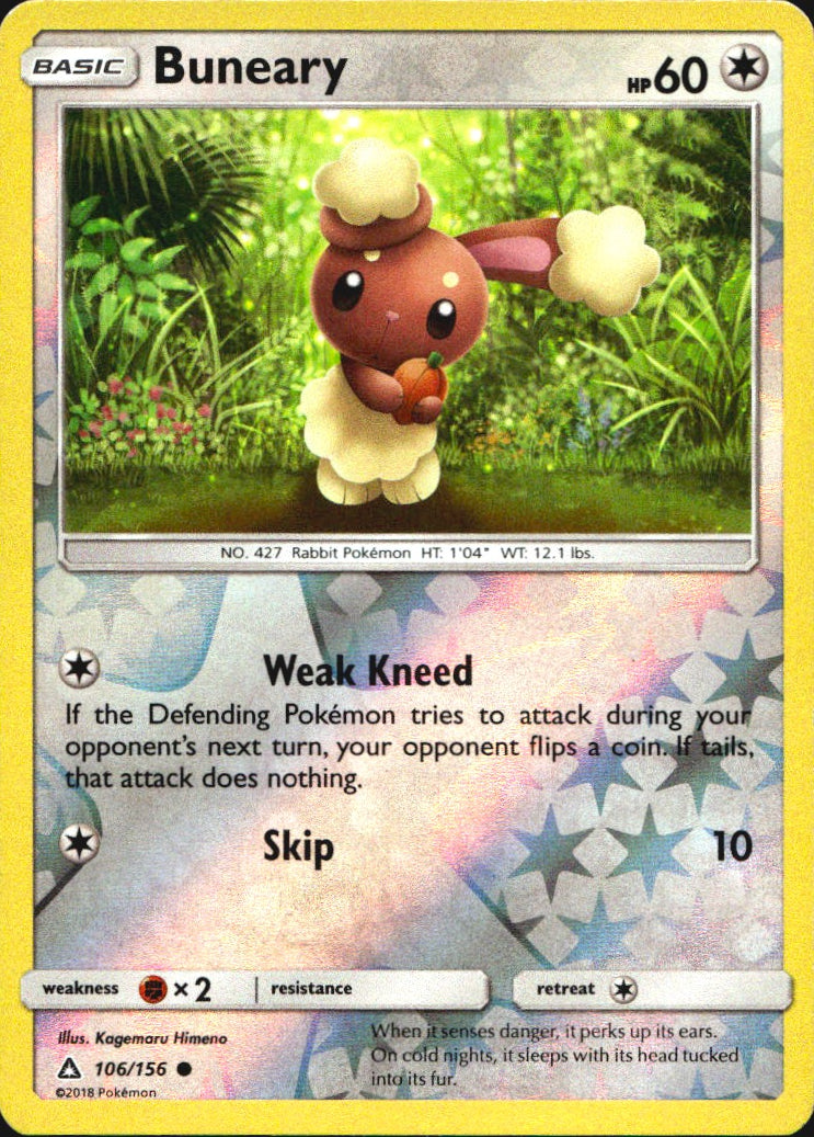 Buneary 106/156 Common Ultra Prism Pokemon Reverse Holo Near Mint