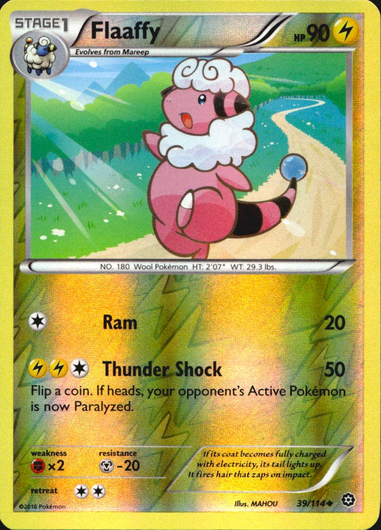 Flaaffy 39/114 Uncommon Steam Siege Pokemon Reverse Holo Near Mint