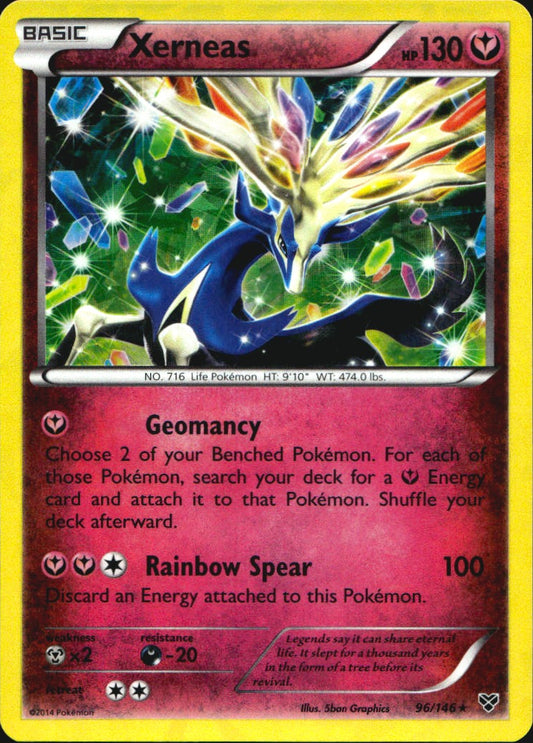 Xerneas 96/146 Cosmos Holo Rare XY Pokemon Near Mint