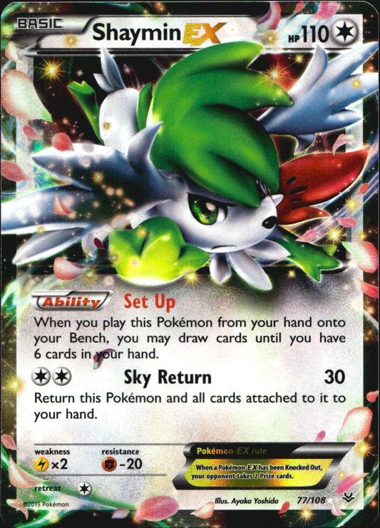 Shaymin EX 77/108 Holo Rare EX Roaring Skies Pokemon Near Mint