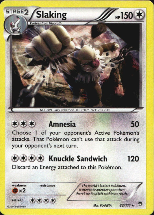 Slaking 83/111 Holo Rare Furious Fists Pokemon Near Mint