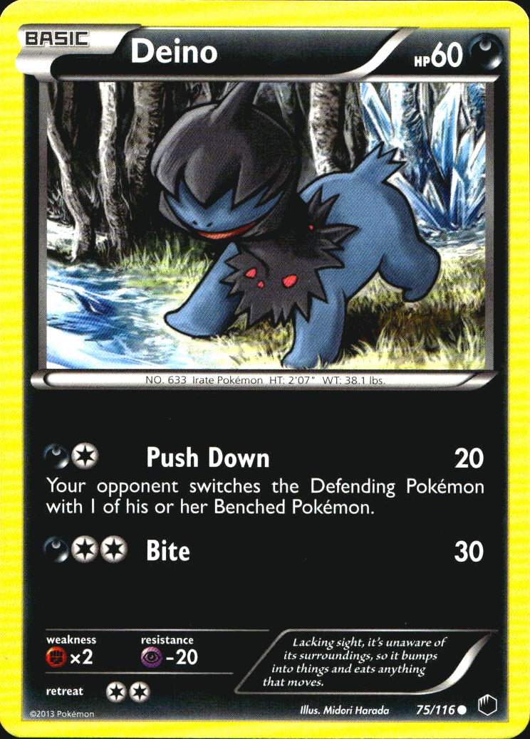 Deino 75/116 Common Plasma Freeze Pokemon Near Mint