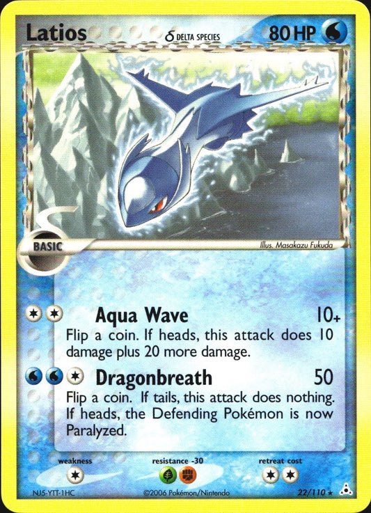 Latios 22/110 Rare Holon Phantoms Pokemon Near Mint