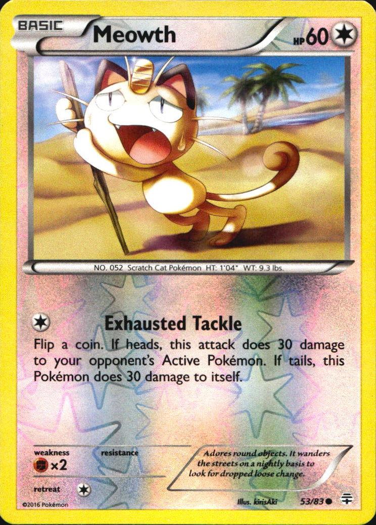 Meowth 53/83 Common Generations Pokemon Reverse Holo Near Mint