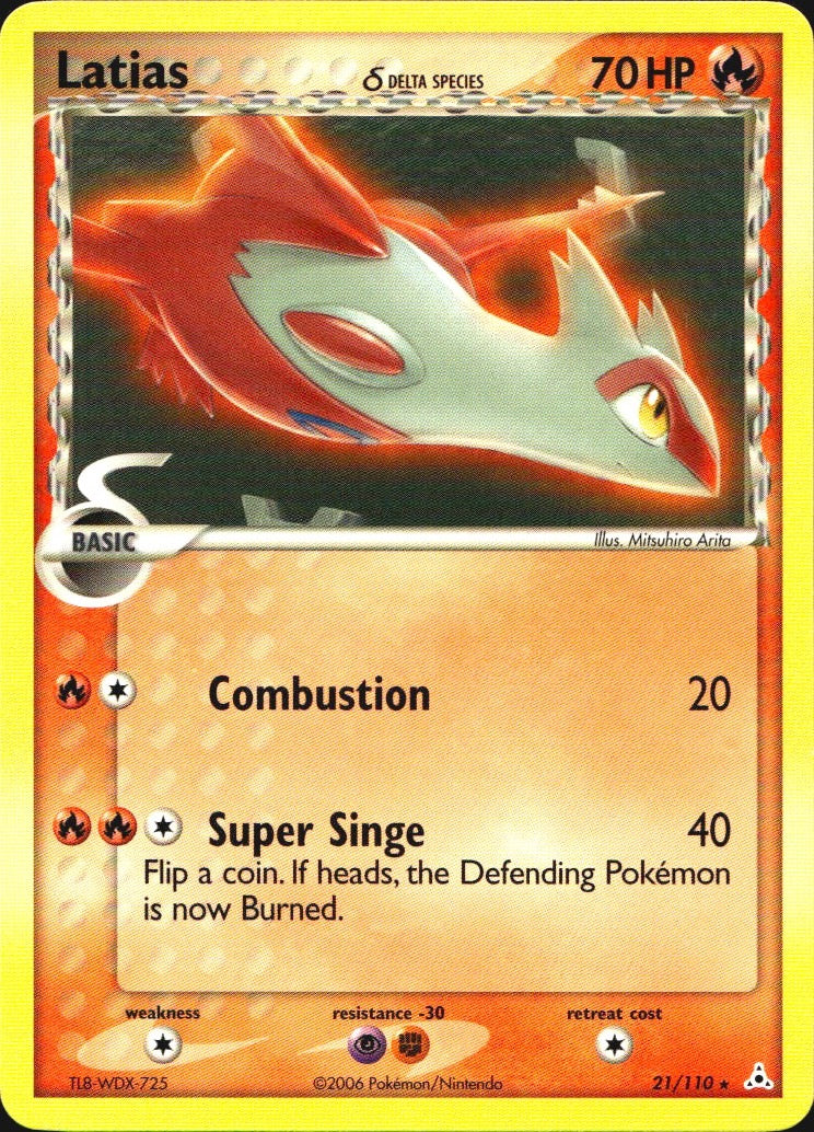 Latias 21/110 Rare Holon Phantoms Pokemon Near Mint