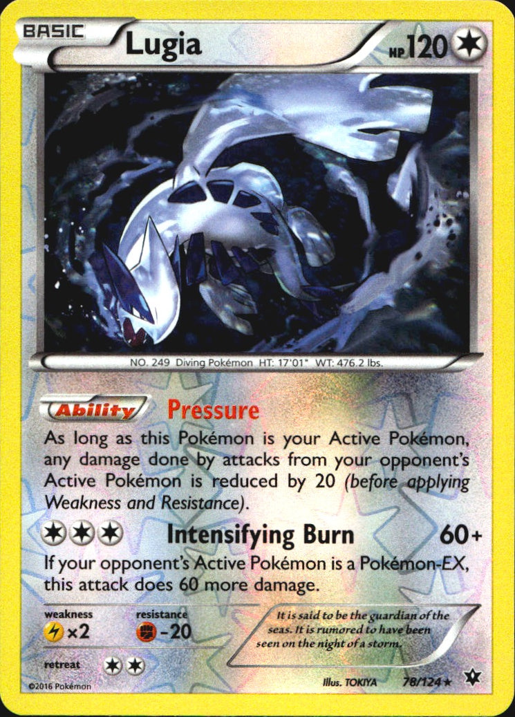 Lugia 78/124 Rare Fates Collide Pokemon Reverse Holo Near Mint