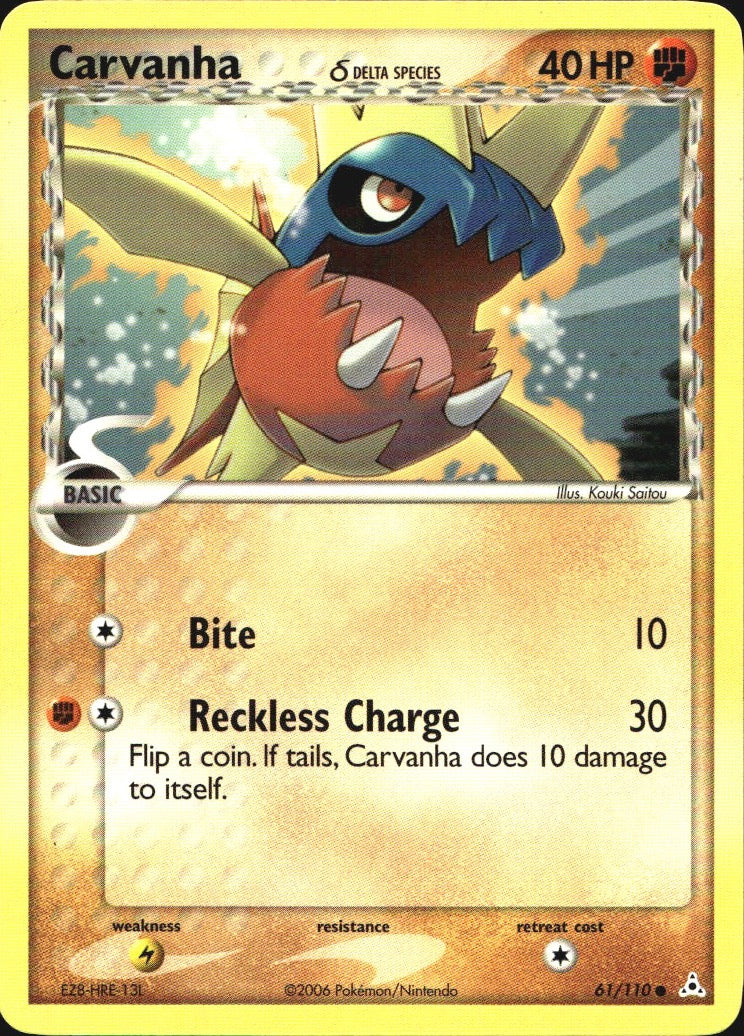 Carvanha 61/110 Common Holon Phantoms Pokemon Near Mint