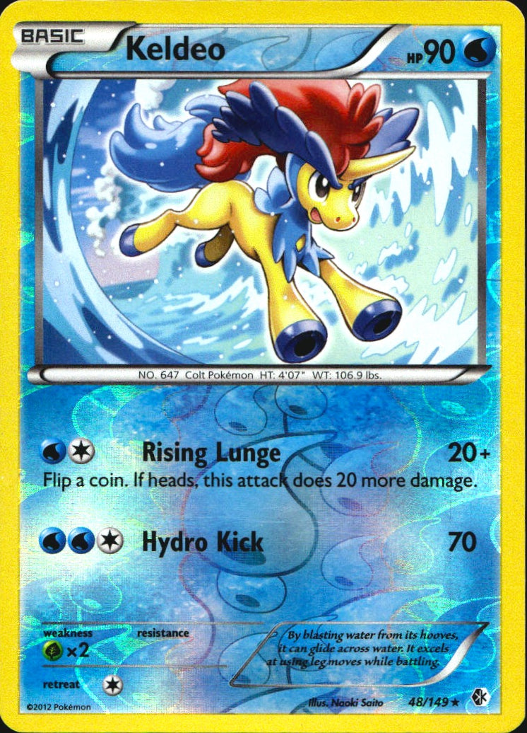 Keldeo 48/149 Rare Boundaries Crossed Pokemon Reverse Holo Near Mint