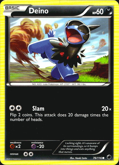 Deino 76/116 Common Plasma Freeze Pokemon Near Mint