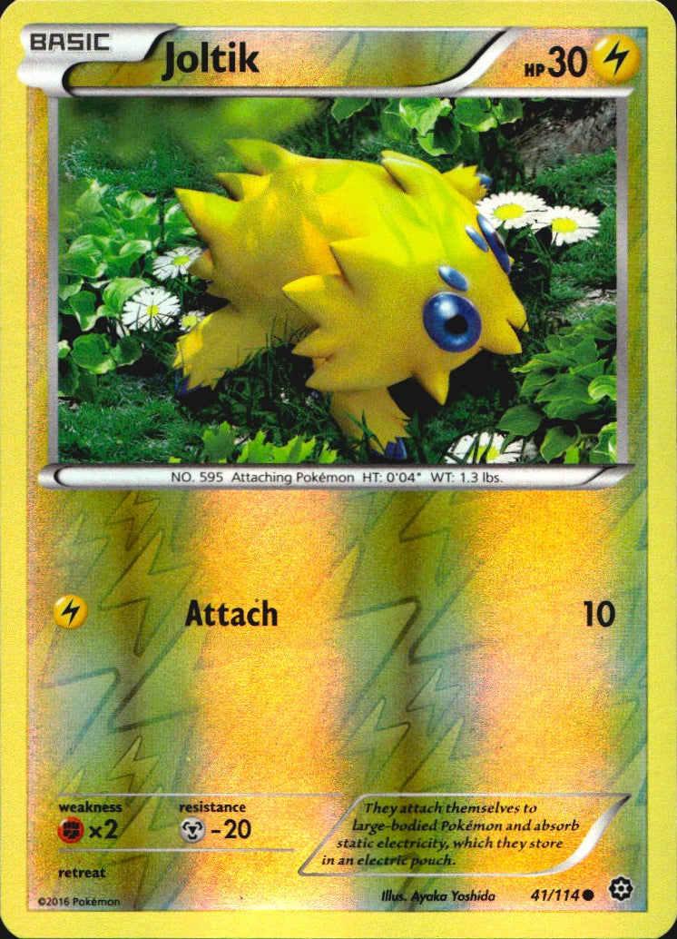 Joltik 41/114 Common Steam Siege Pokemon Reverse Holo Near Mint