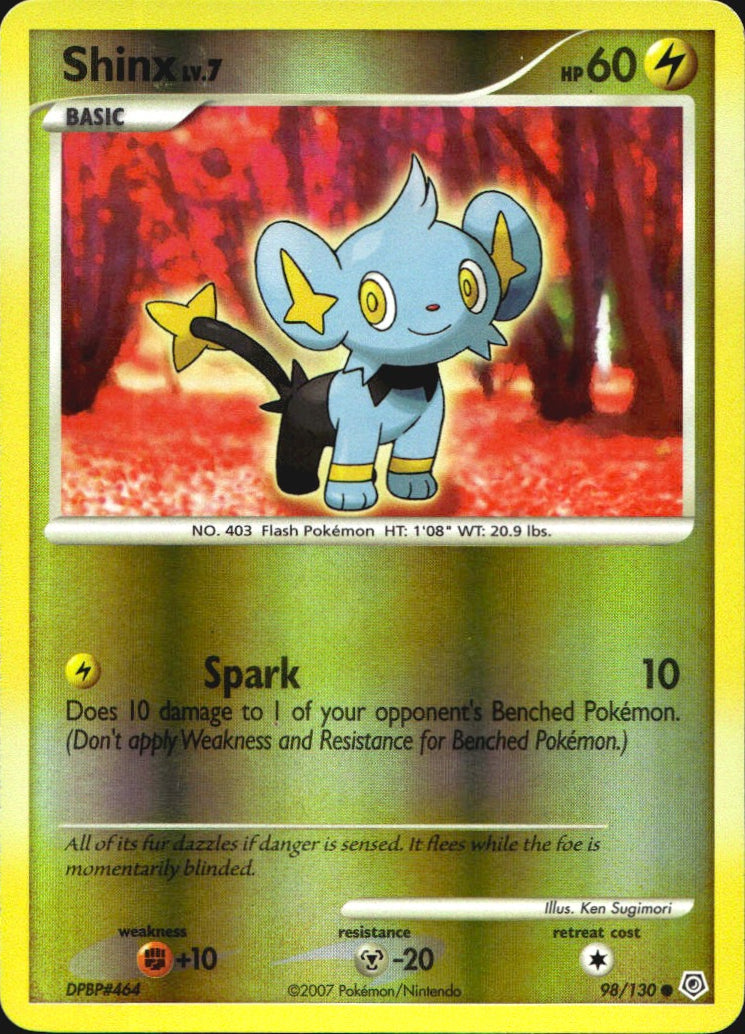 Shinx 98/130 Common Diamond & Pearl Pokemon Reverse Holo Near Mint