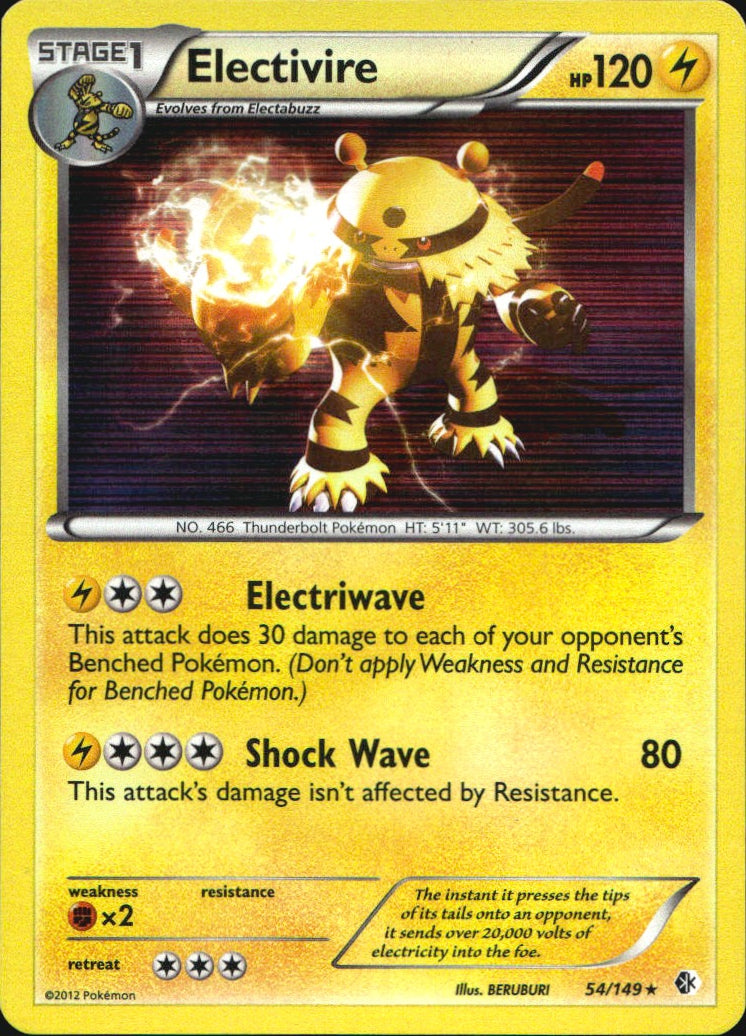 Electivire 54/149 Holo Rare Boundaries Crossed Pokemon Near Mint