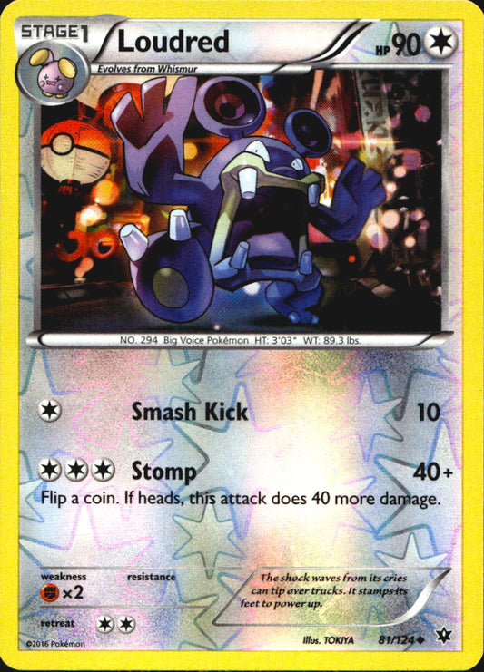 Loudred 81/124 Uncommon Fates Collide Pokemon Reverse Holo Near Mint