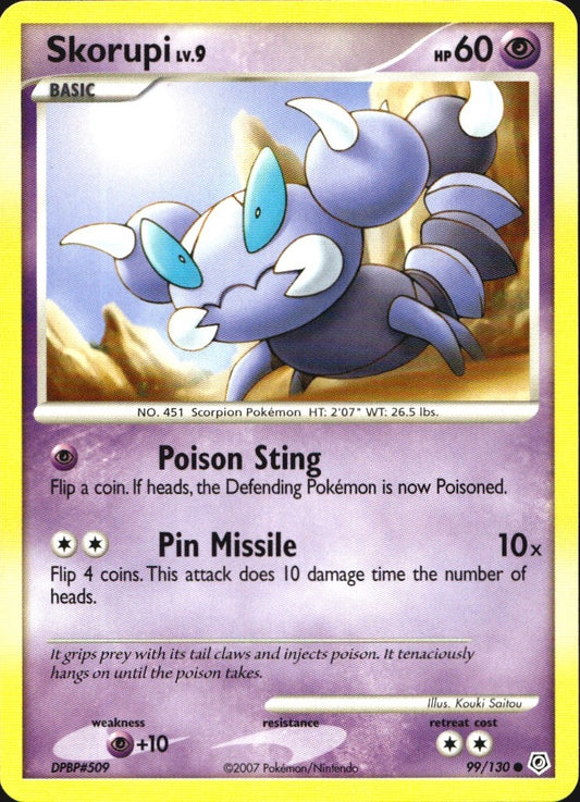 Skorupi 99/130 Common Diamond & Pearl Pokemon Near Mint