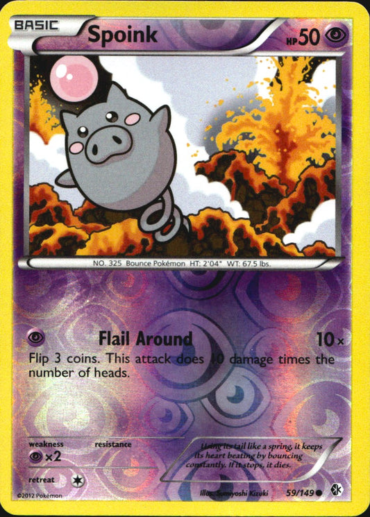 Spoink 59/149 Common Boundaries Crossed Pokemon Reverse Holo Near Mint