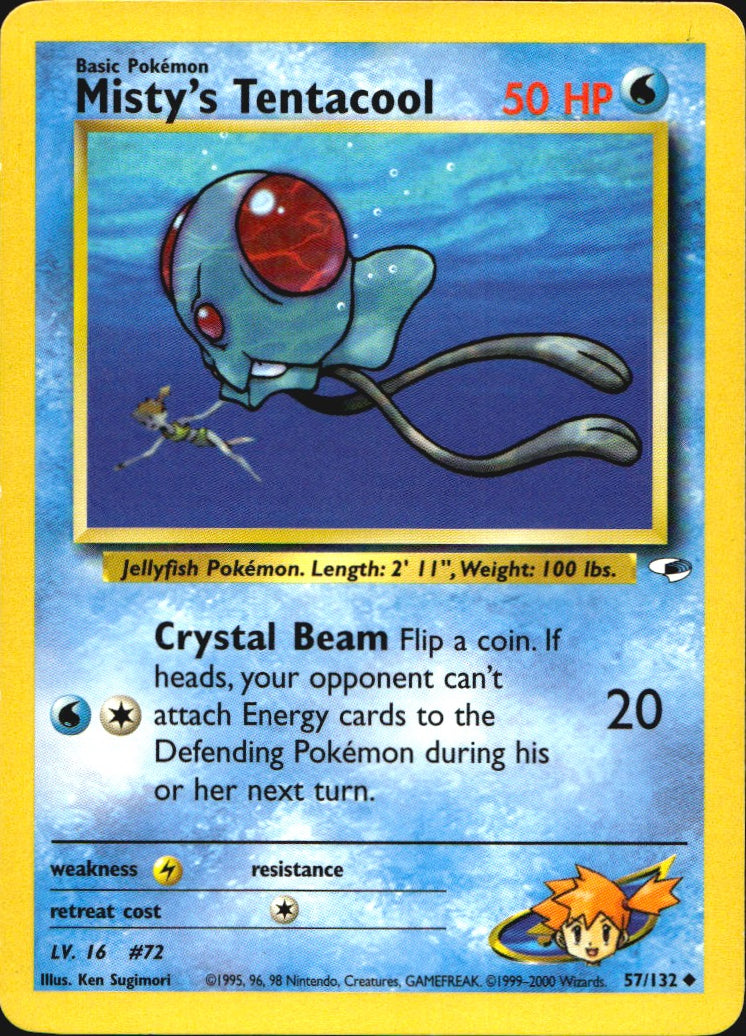 Misty's Tentacool 57/132 Uncommon Gym Heroes Pokemon Near Mint