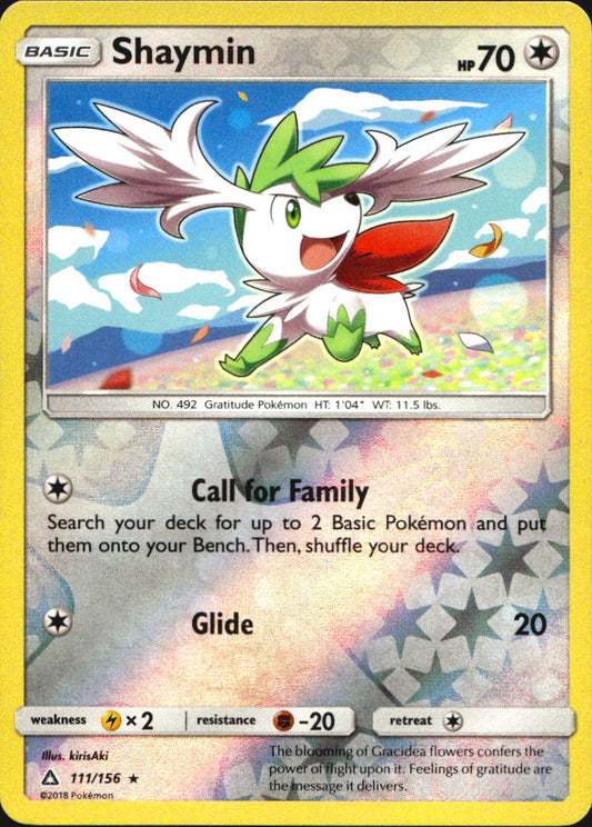 Shaymin 111/156 Rare Ultra Prism Pokemon Reverse Holo Near Mint