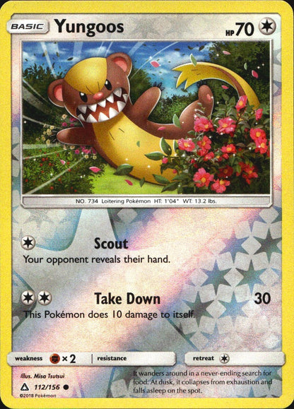 Yungoos 112/156 Common Ultra Prism Pokemon Reverse Holo Near Mint