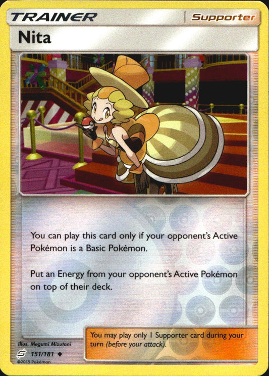 Nita 151/181 Uncommon Team Up Pokemon Reverse Holo Near Mint