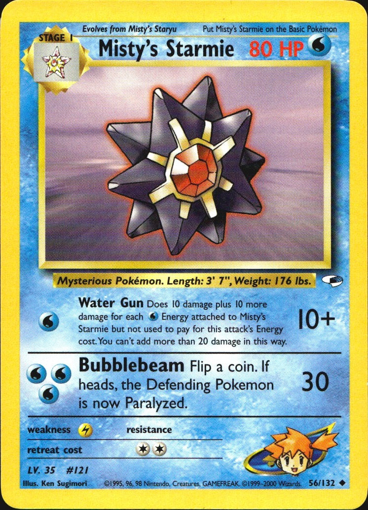 Misty's Starmie 56/132 Uncommon Gym Heroes Pokemon Near Mint