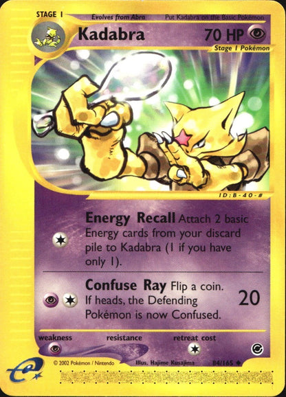 Kadabra 84/165 Uncommon Expedition Base Set Pokemon Near Mint