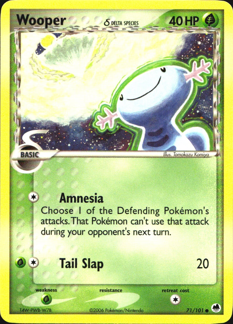 Wooper 71/101 Common Dragon Frontiers Pokemon Near Mint