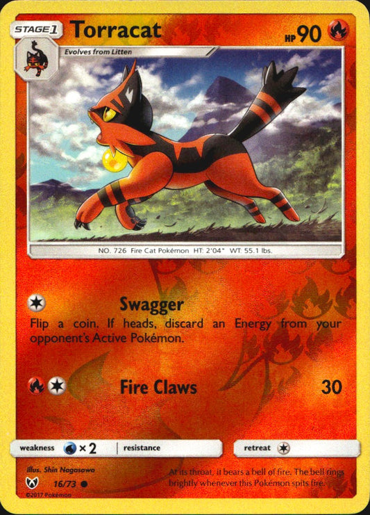 Torracat 16/73 Common Shining Legends Pokemon Reverse Holo Near Mint