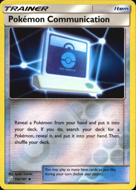 Pokemon Communication 152/181 Uncommon Team Up Pokemon Reverse Holo Near Mint