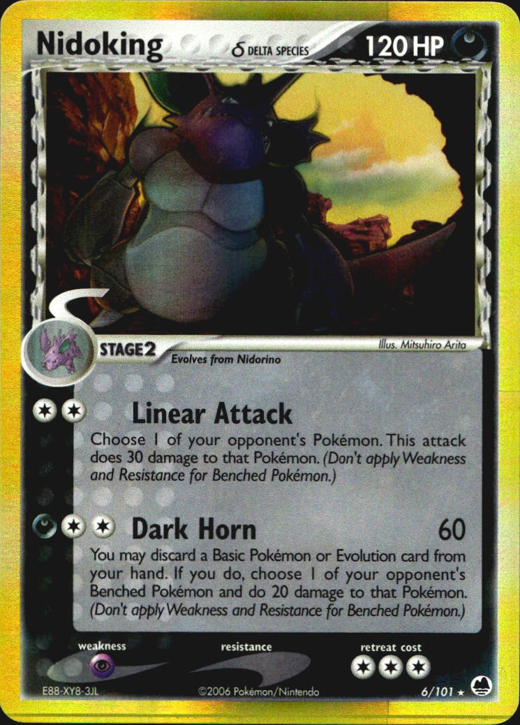 Nidoking 6/101 Holo Rare Dragon Frontiers Pokemon Near Mint