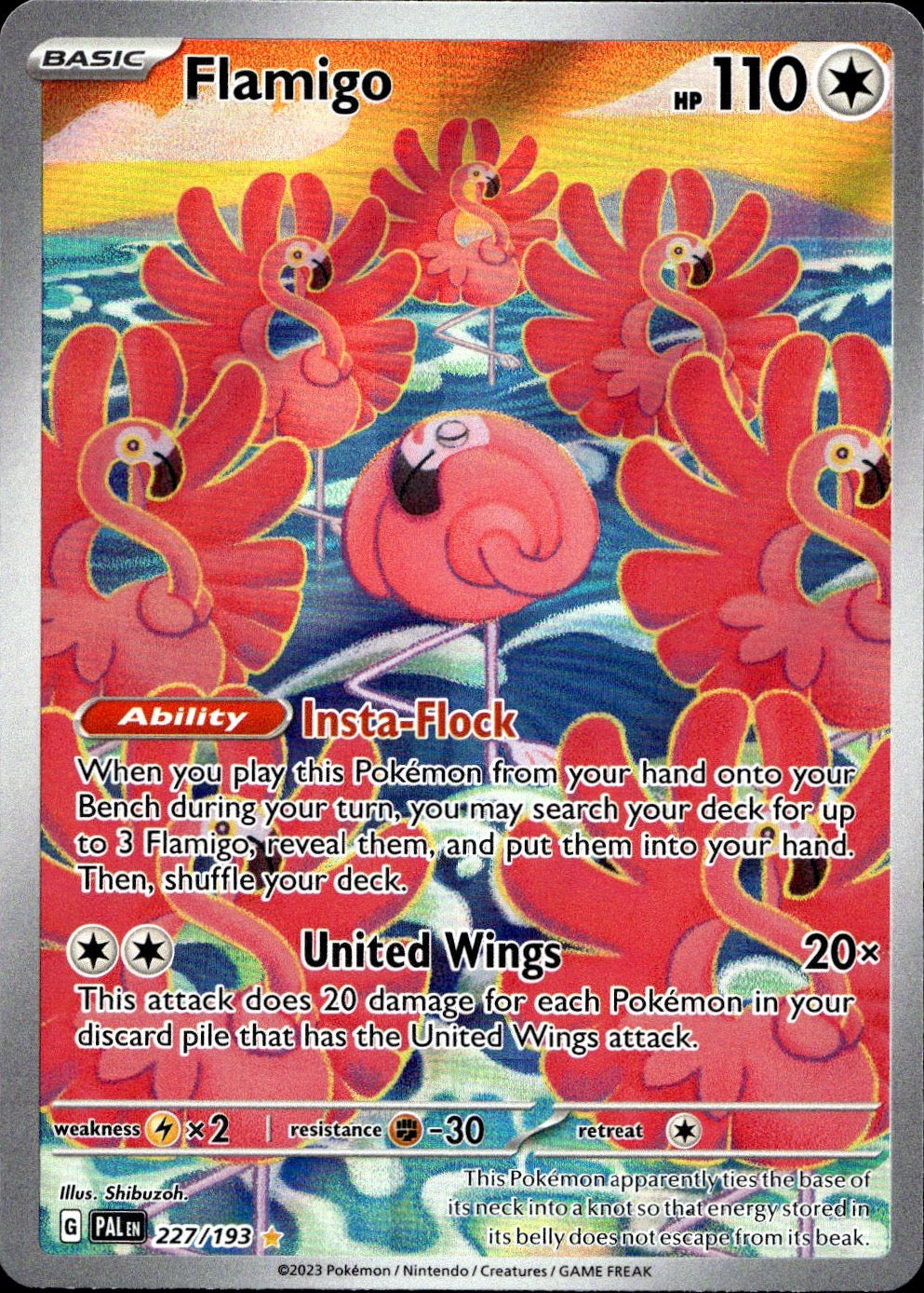 Flamigo 227/193 Illustration Rare Paldea Evolved Pokemon Near Mint