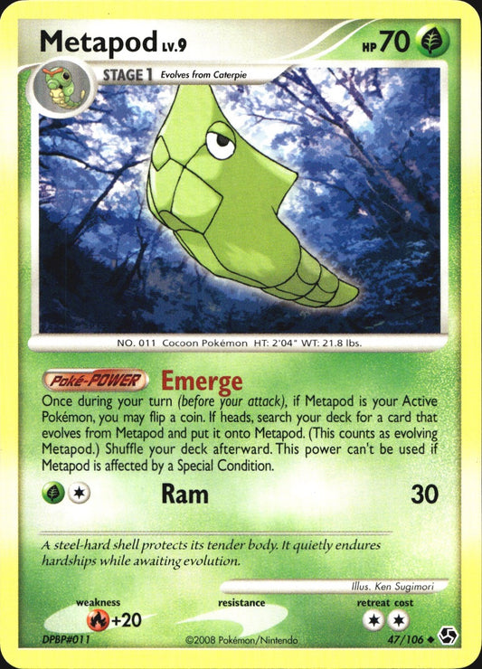 Metapod 47/106 Uncommon Great Encounters Pokemon Near Mint