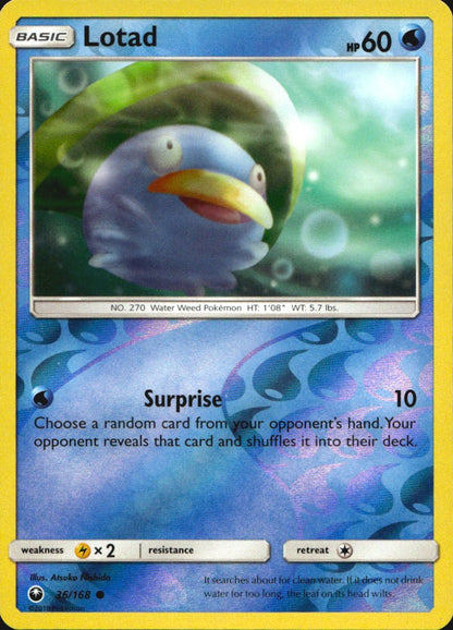 Lotad 36/168 Common Celestial Storm Pokemon Reverse Holo Near Mint