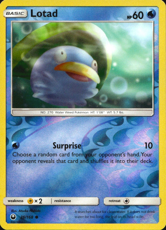 Lotad 36/168 Common Celestial Storm Pokemon Reverse Holo Near Mint