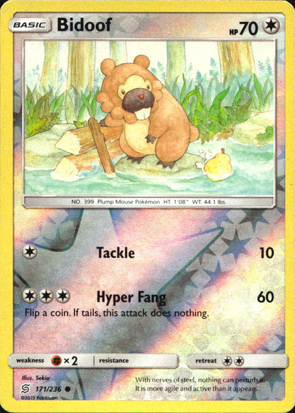 Bidoof 171/236 Common Unified Minds Pokemon Near Mint
