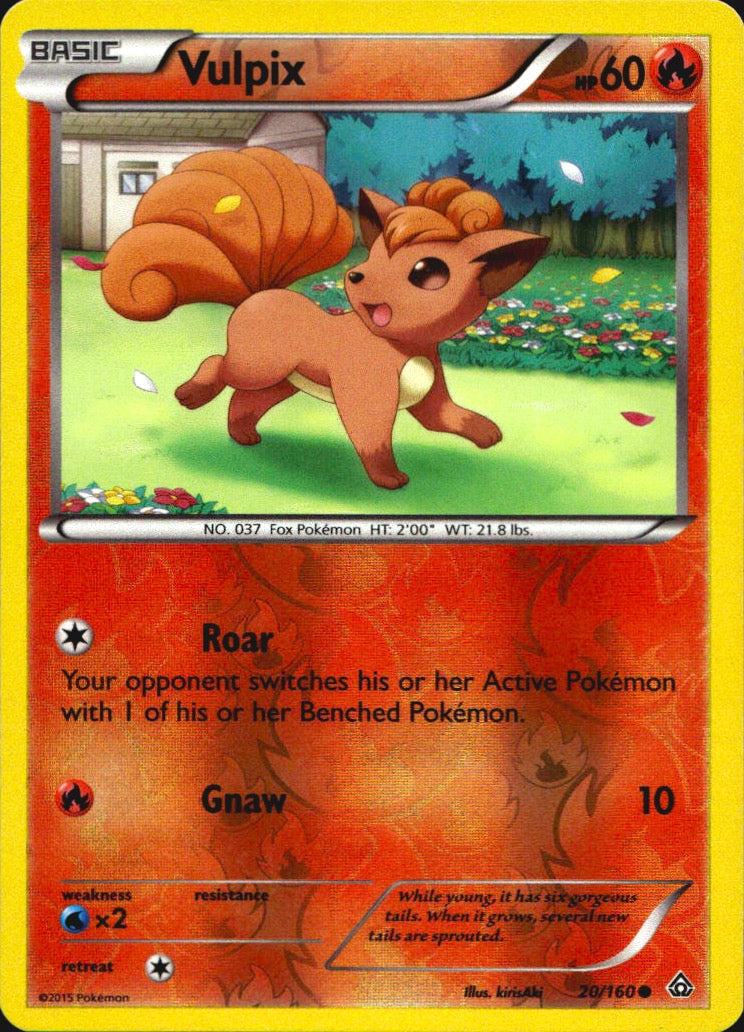 Vulpix 20/160 Common Primal Clash Pokemon Reverse Holo Near Mint