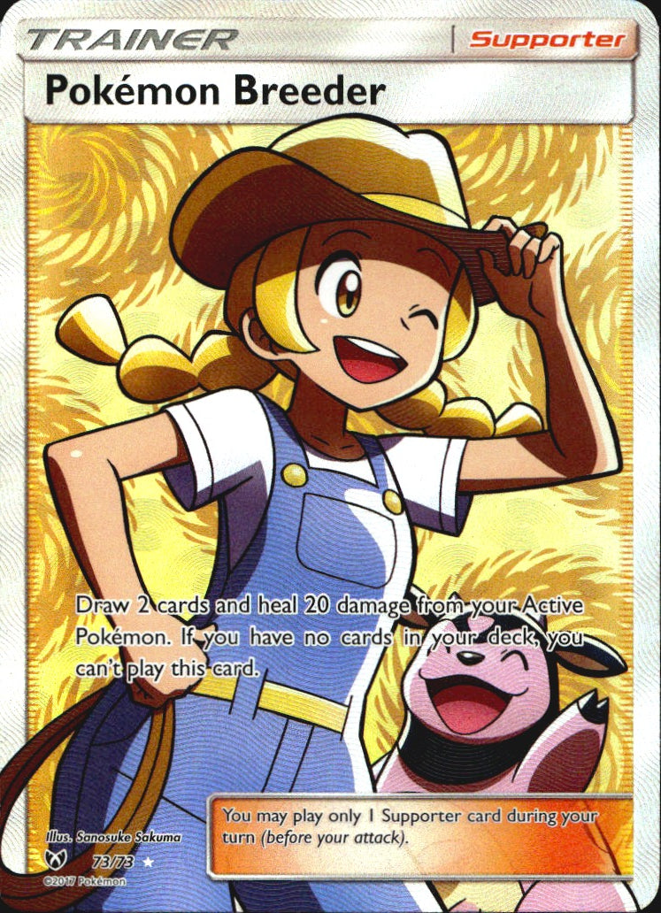 Pokemon Breeder 73/73 Rare Ultra Shining Legends Pokemon Near Mint