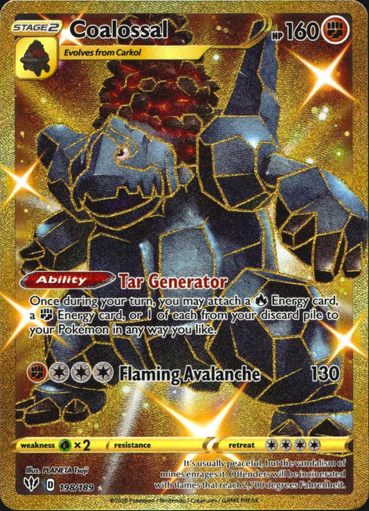 Coalossal 198/189 Secret Rare Darkness Ablaze Pokemon Near Mint