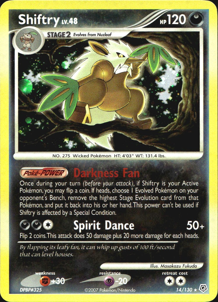 Shiftry 14/130 Holo Rare Diamond & Pearl Pokemon Near Mint