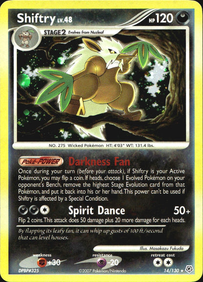 Shiftry 14/130 Holo Rare Diamond & Pearl Pokemon Near Mint