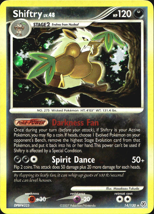 Shiftry 14/130 Holo Rare Diamond & Pearl Pokemon Near Mint