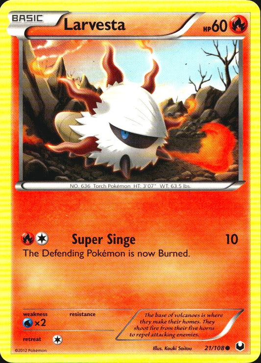 Larvesta 21/108 Common Dark Explorers Pokemon Near Mint