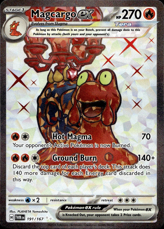 Magcargo ex 191/167 Ultra Rare Twilight Masquerade Pokemon Near Mint