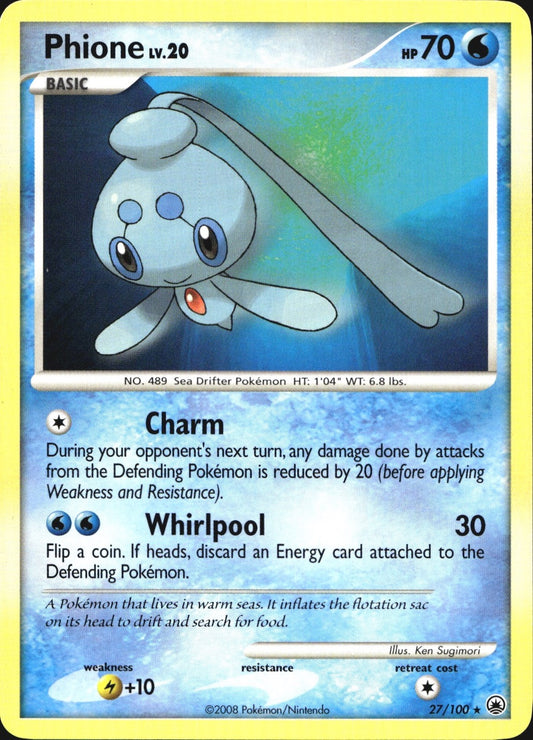 Phione 27/100 Rare Majestic Dawn Pokemon Near Mint