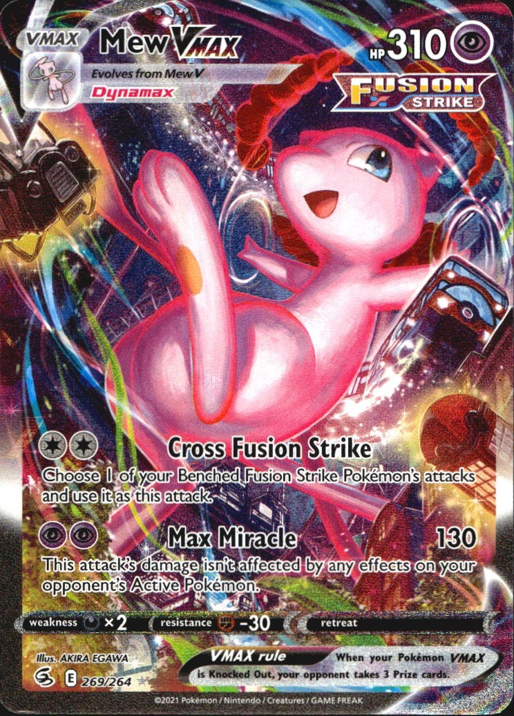 Mew VMAX 269/264 Alternate Art Fusion Strike Pokemon Near Mint