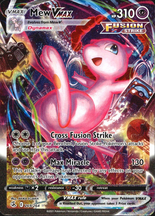 Mew VMAX 269/264 Alternate Art Fusion Strike Pokemon Near Mint