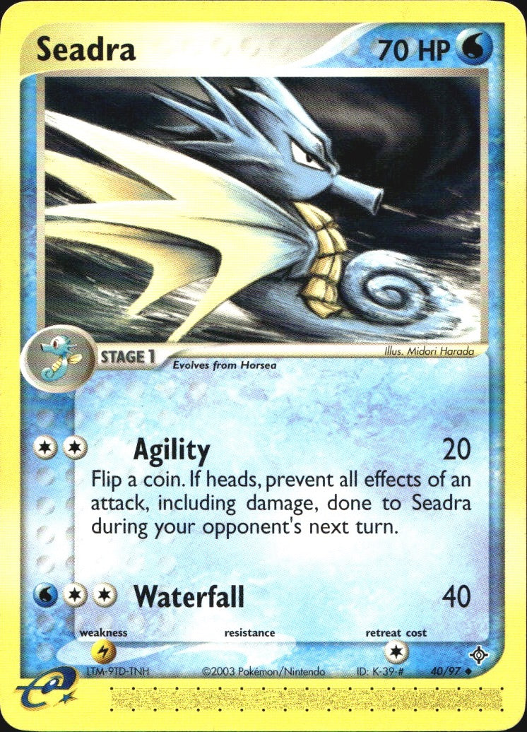 Seadra 40/97 Uncommon Dragon Pokemon Near Mint